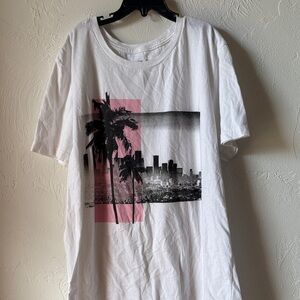 Apt. 9 White Tee with Black Interior Label Print